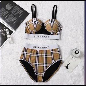 Burberry Swim Bikini Top & Bottom Set SMALL